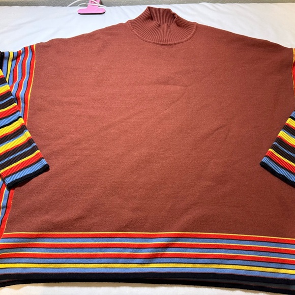 Andthewhy Sweaters - Striped Multicolor Turtleneck Sweater